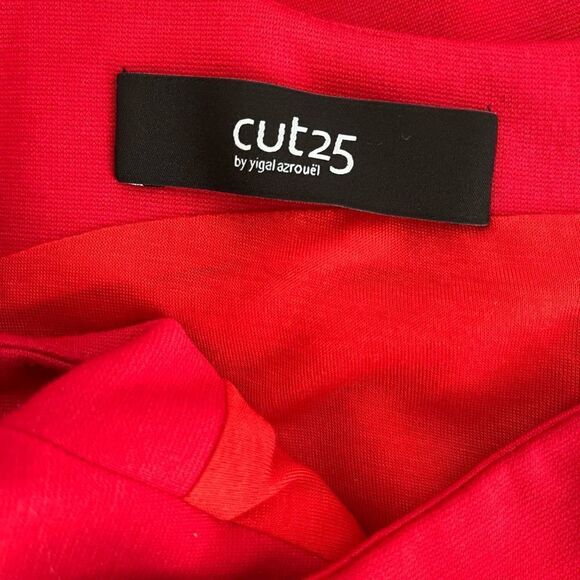 Cut25 by Yigal Azrouël Peplum Red MIDI Dress Size 6 - Picture 7 of 8